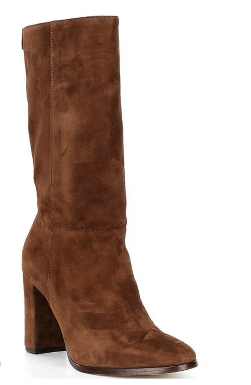 Lauren Ralph Lauren Women's Artizan Suede Tall Boots Tobacco Size 5 NIB Pull-On